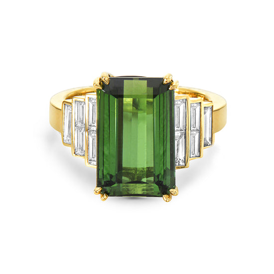 Charles Krypell Green Tourmaline Ring