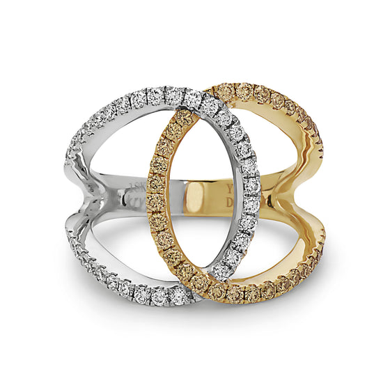Yellow and White Diamond Eclipse Ring