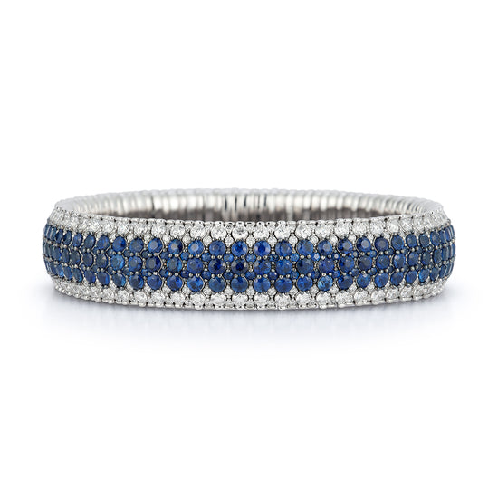 Roberto Demeglio Giotto 9 Blue Sapphire and Diamond Stretch Bracelet
