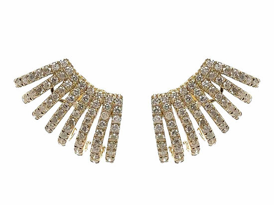 Piranesi Diamond Fan Cuff Earrings
