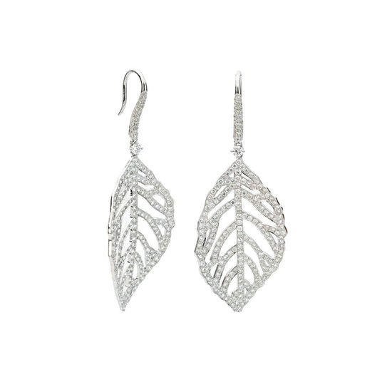 Diamond Leaf Earrings