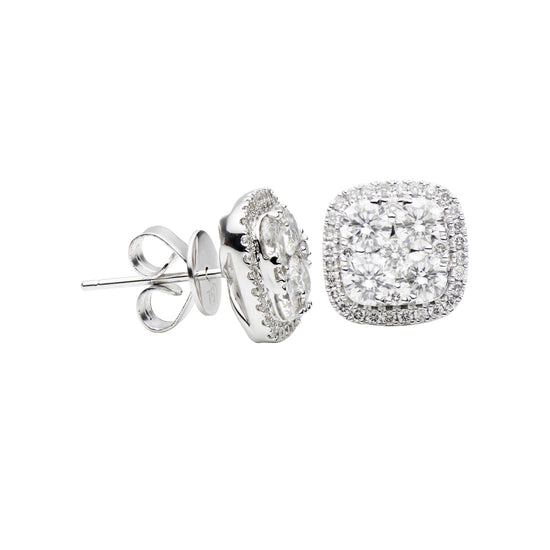 Diamond and White Gold Stud Earrings