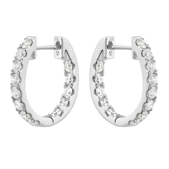 1.4CT Diamond Inside Out Huggie Hoop Earrings