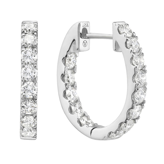 1.4CT Diamond Inside Out Huggie Hoop Earrings