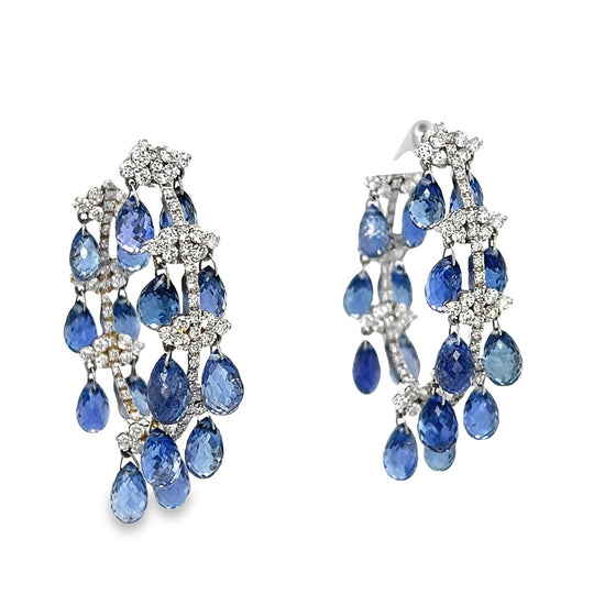 Sapphire Briolette Drop Earrings