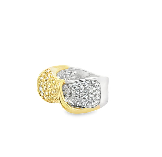 Charles Krypell White and Yellow Diamond Twist Ring