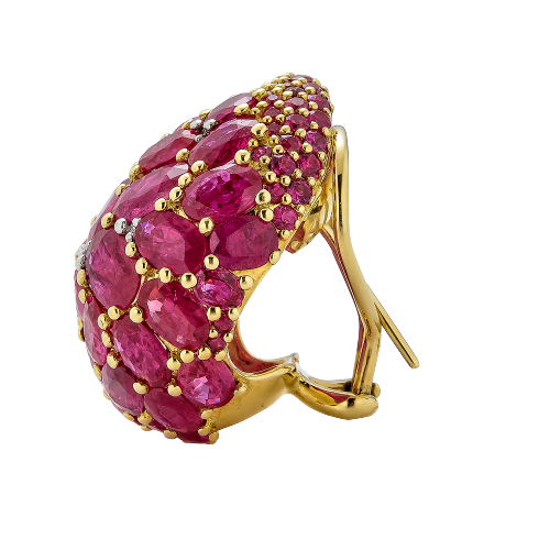Piranesi Mosaique Paisley Ruby Earrings