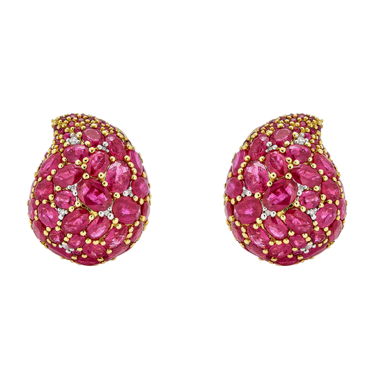 Piranesi Mosaique Paisley Ruby Earrings