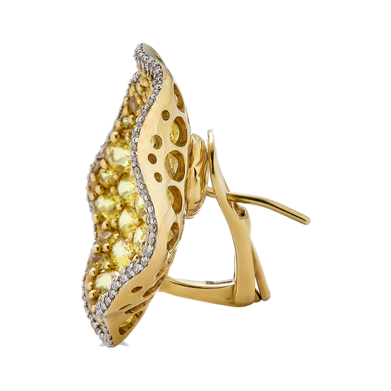 Piranesi Wave Mosaique Yellow Sapphire Earrings