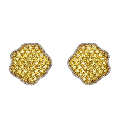 Piranesi Wave Mosaique Yellow Sapphire Earrings