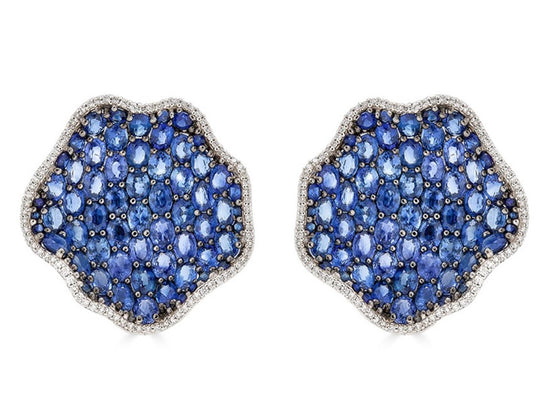 Piranesi Blue Sapphire Wave Mosaique Earrings