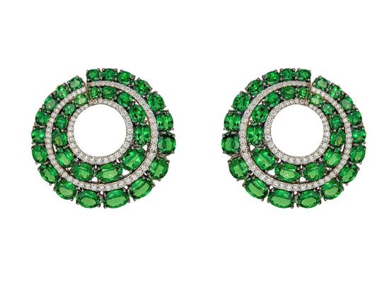 Piranesi Tsavorite Mosaique Hoop Earrings