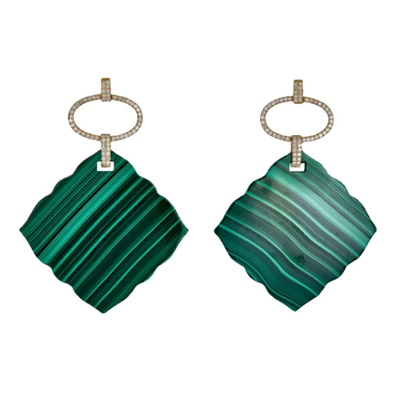 Piranesi Capri Malachite Disk Earrings