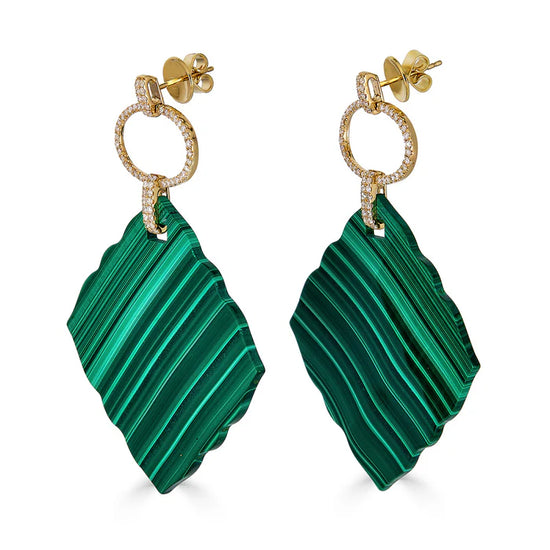 Capri Malachite Disk Earrings