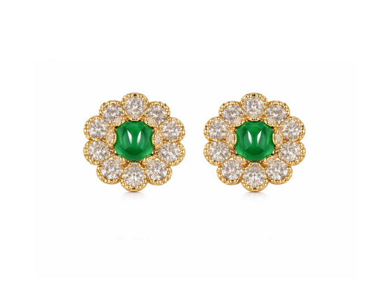 Piranesi Sugarloaf Emerald Floral Earrings