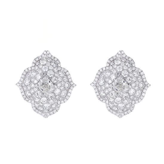 Piranesi Sculptural Diamond Flower Earrings