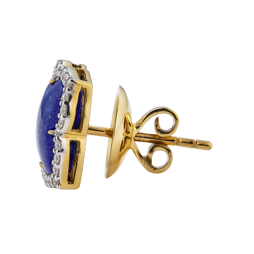 Capri Small Flower Earrings in Lapis Lazuli