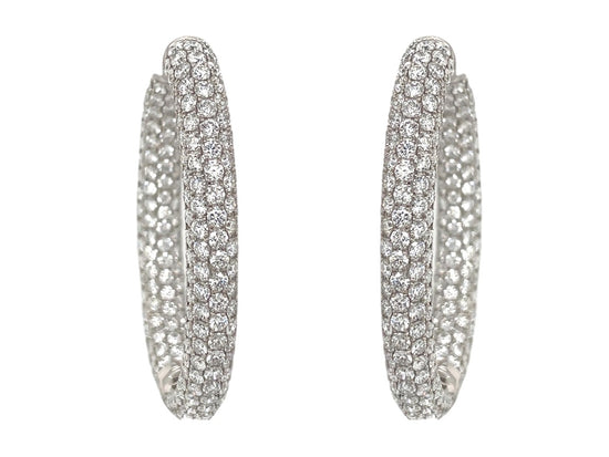 Piranesi White Diamond Oval Hoops
