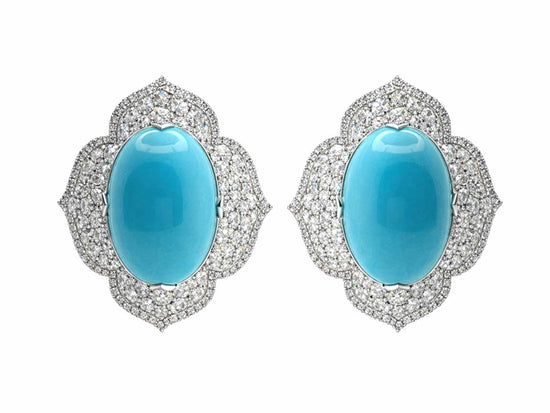 Piranesi Turquoise and Diamond Capri Earrings