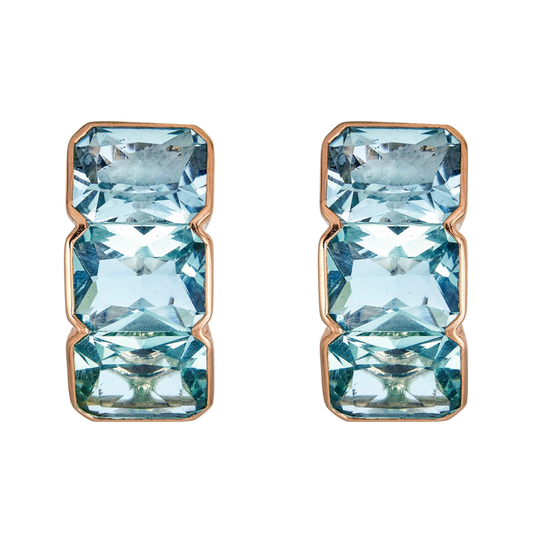 Piranesi Octagon Blue Topaz Earrings