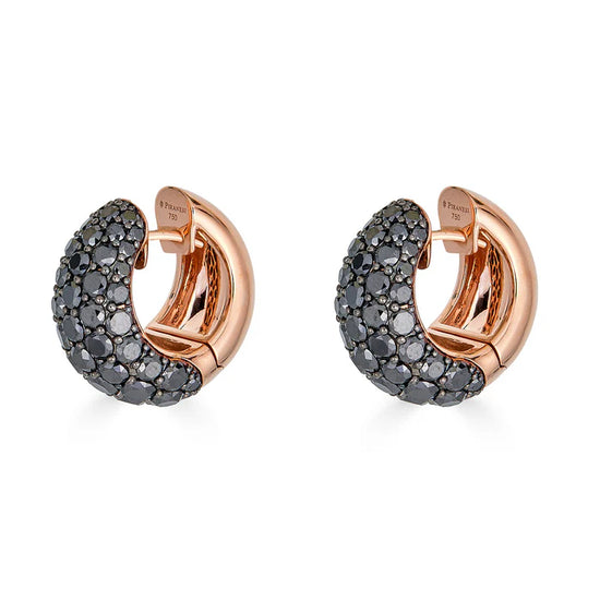 Piranesi Black Diamond Small Dome Hoop Earrings