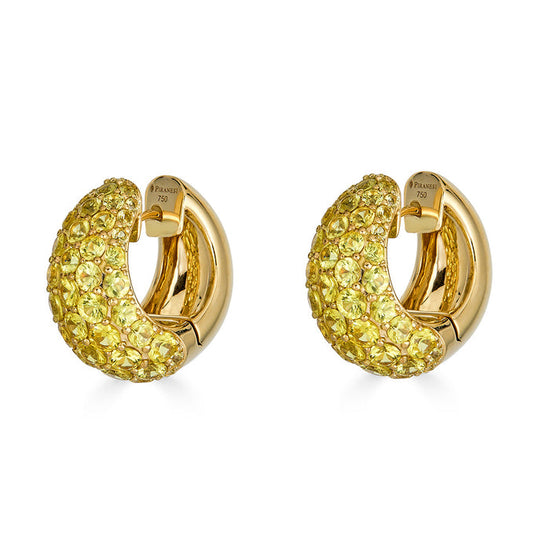 Piranesi Small Yellow Sapphire Hoop Earrings