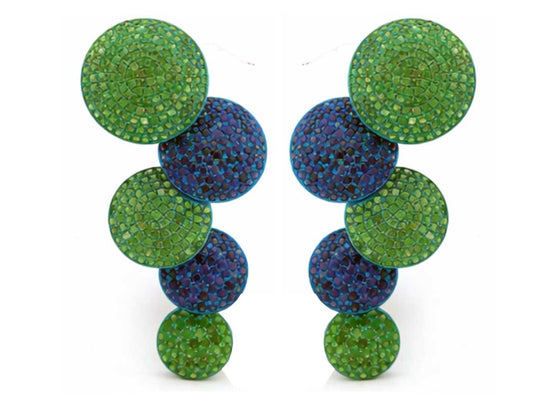 Piranesi Tsavorite and Sapphire Circle Earrings