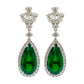 Pear Shaped Emerald and Diamond Drop Earrings