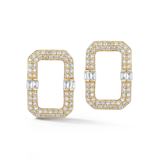 Rectangle Diamond Pave Earrings