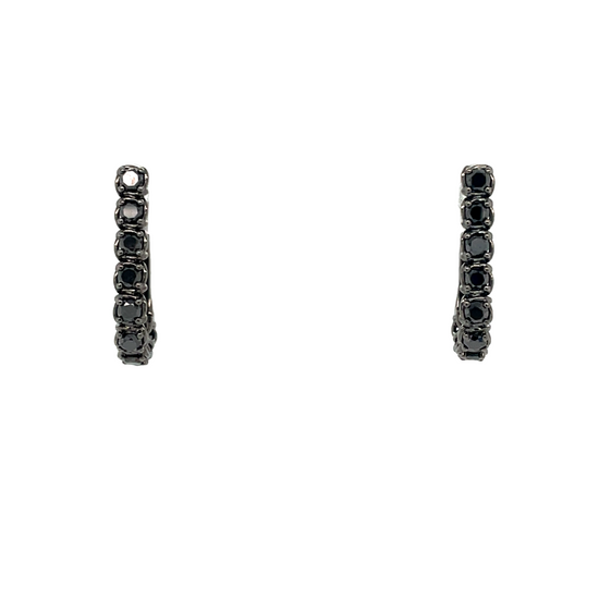 A Link Black Diamond Huggie Earrings