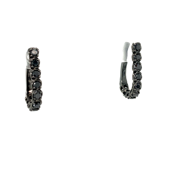 A Link Black Diamond Huggie Earrings
