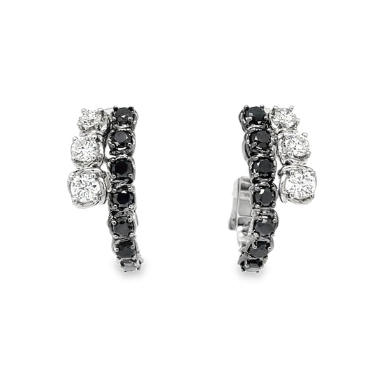 Abbracci Black and White Diamond Wrap Earrings