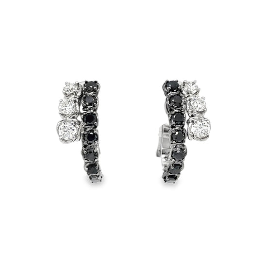 A Link Abbracci Black and White Diamond Wrap Earrings