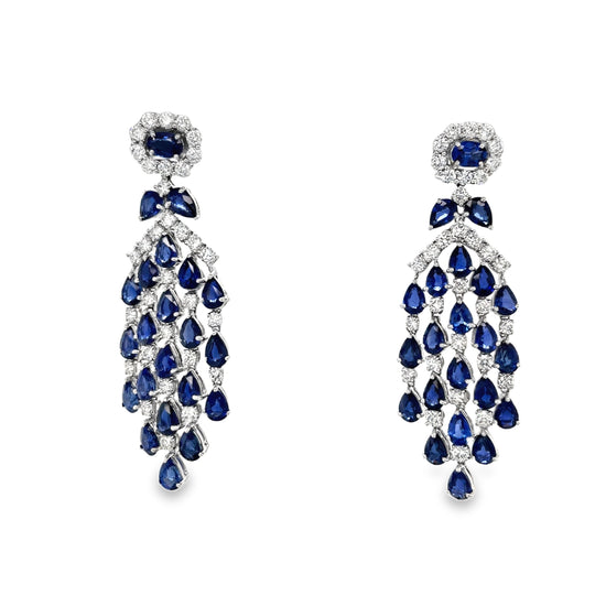 Sapphire and Diamond Chandelier Earrings