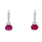 Ruby and Diamond Wire Earrings