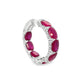 Oval Cut Ruby Hoop Earrings