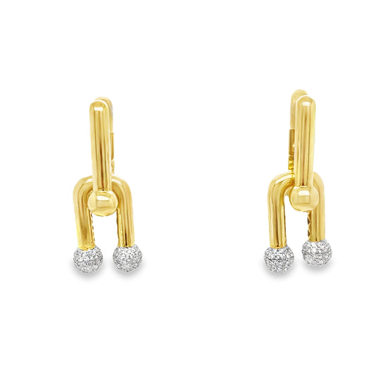 1.45CT Diamond and Yellow Gold Earrings