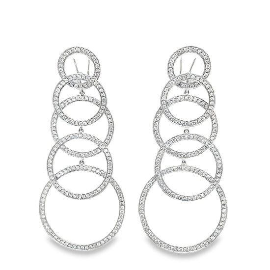 4CT Diamond Dangle Circle Earrings