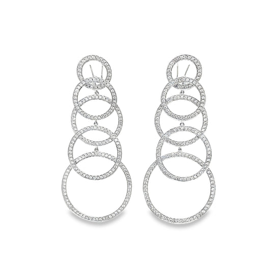 4CT Diamond Dangle Circle Earrings