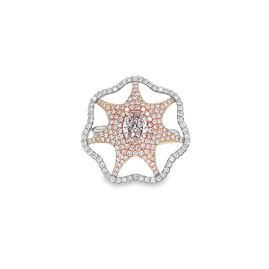 3CT Pink Diamond Star Ring