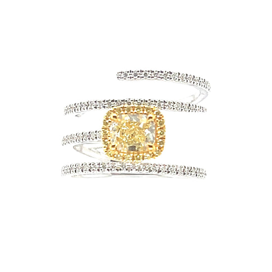 Yellow Diamond Coil Ring