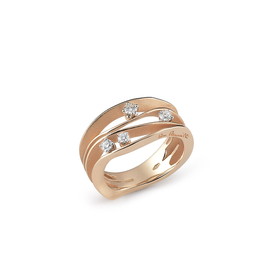 Annamaria Cammilli Four Layer Four Diamond Dune Ring