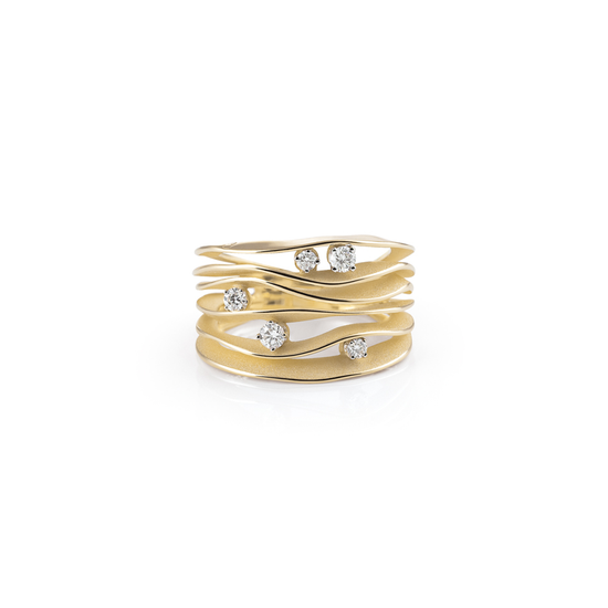 Annamaria Cammilli Six Layer Five Diamond Dune Ring