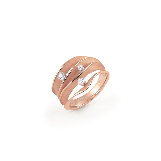 Annamaria Cammilli Four Layer Three Diamond Precious Band Dune Ring
