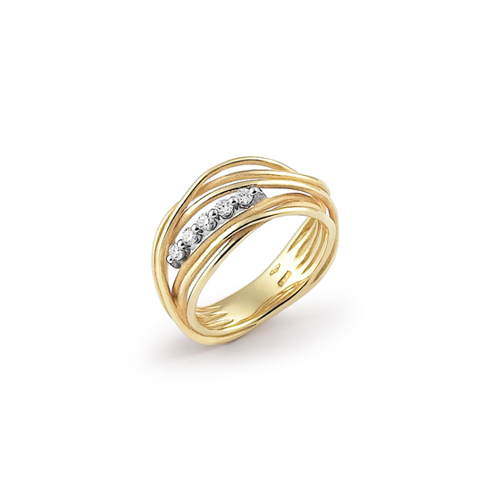 Annamaria Cammilli Multi-Crossover Five Diamond Seta Ring
