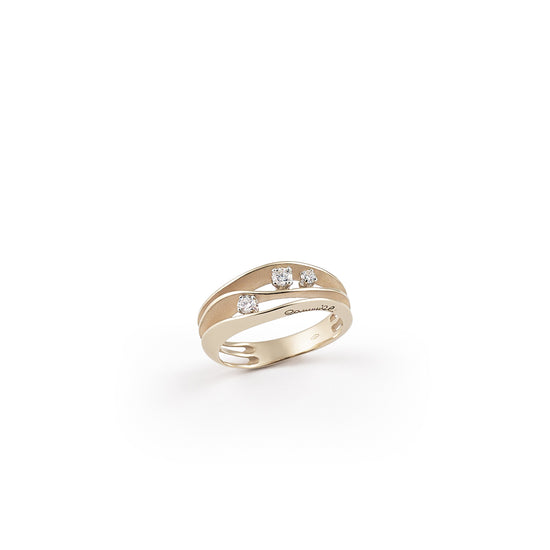 Annamaria Cammilli Three Layer Three Diamond Dune Ring