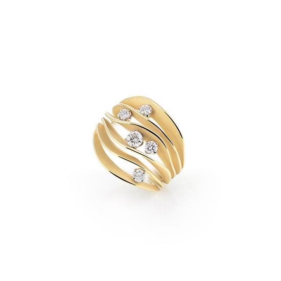 Annamaria Cammilli Six Layer Five Diamond Dune Precious Ring