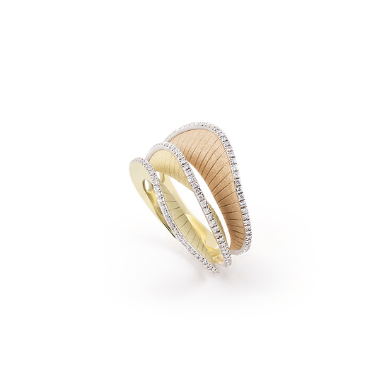 Annamaria Cammilli Three Layer Diamond Tri Color Regina Ring
