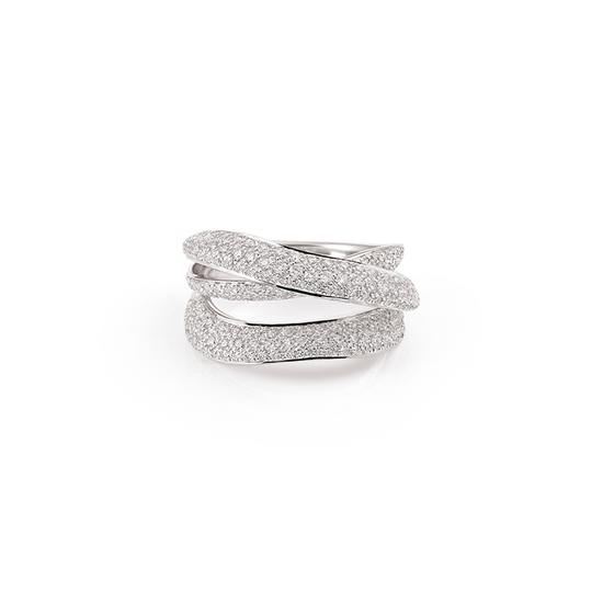 Annamaria Cammilli Three Layer Pavé Diamond Firenze Ring