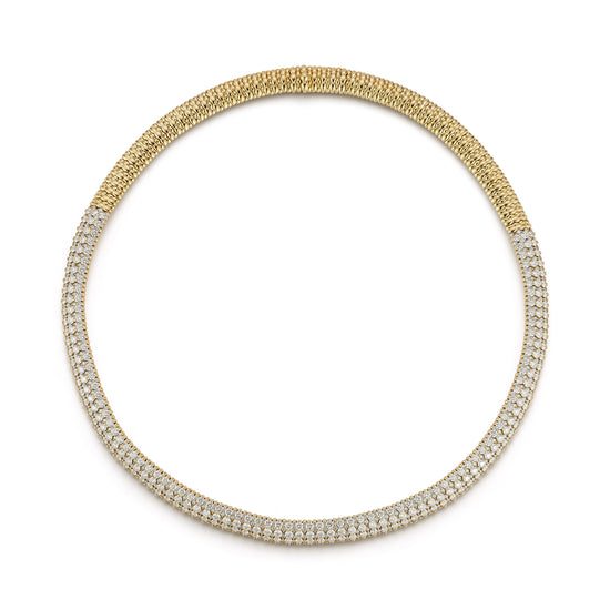 Giotto 8 Half Pavé Diamond Necklace